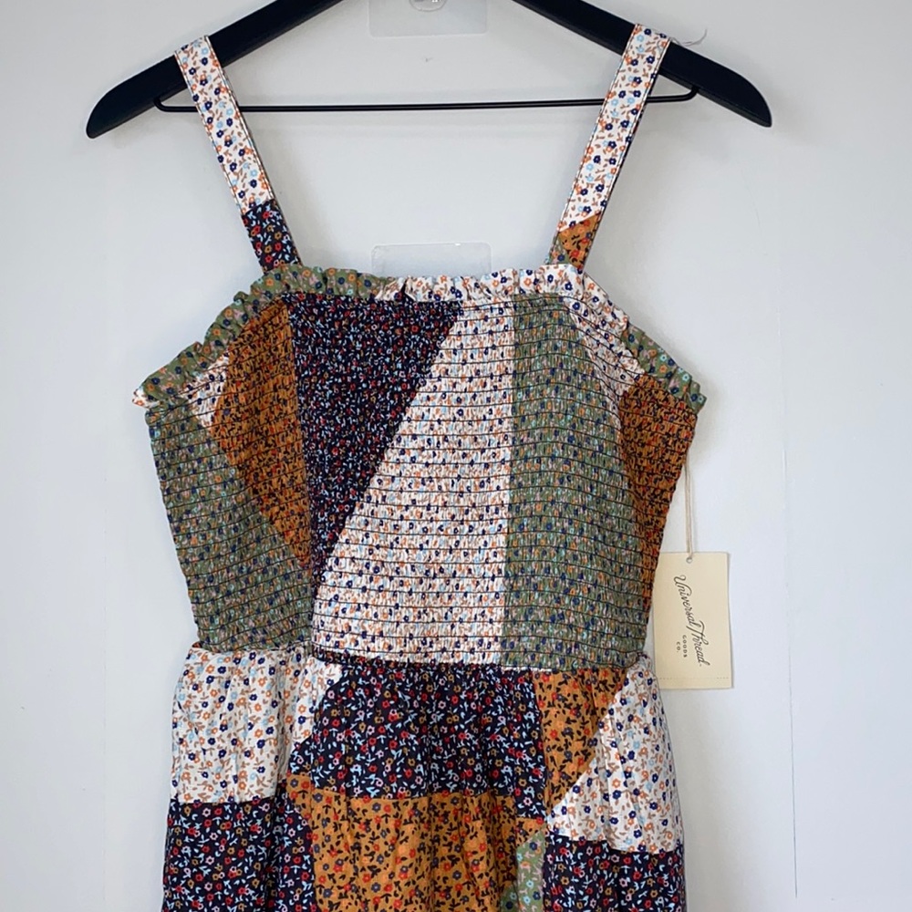 Universal Thread Patchwork Print Smocked Midi Sundress